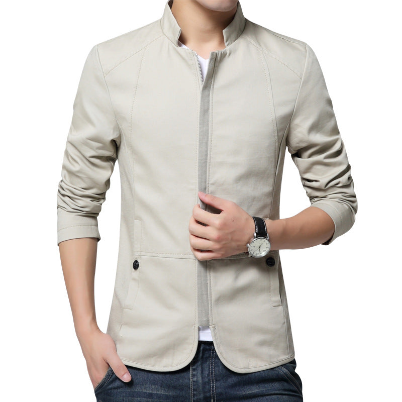 You Can Customize Your Favorite Pattern Personalized Design Korean Version Slim-fit Casual Work Jacket for Men's Outerwear