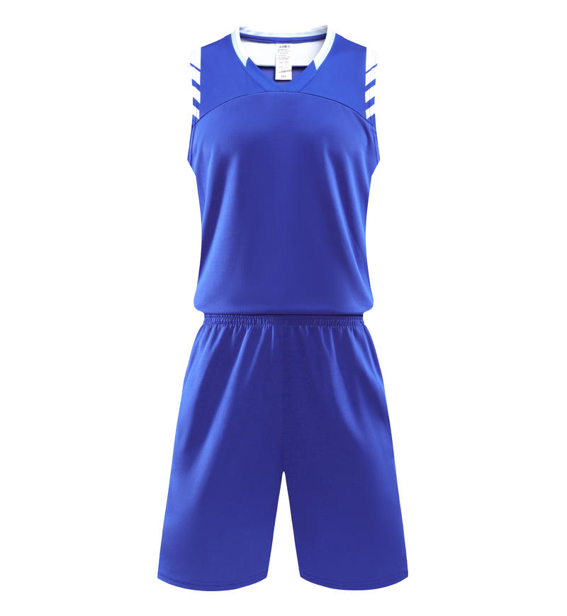 Oem Brand 5 Color Men's and Women's All Polyester  Round Neck Basketball Uniform Set with Vertical Stripes and Plain Fabric