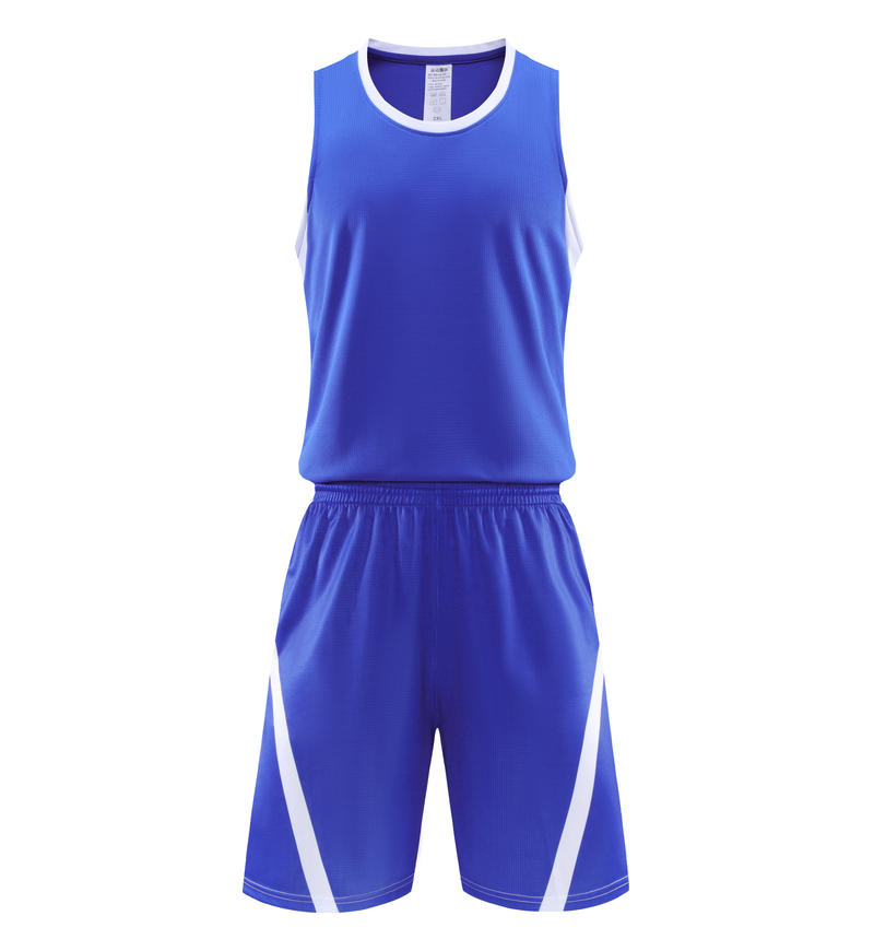 Summer 5 Color Men's and Women's 100% Polyester Fiber Round Neck Basketball Uniform Set Vertical Stripe Cotton Plain Fabric
