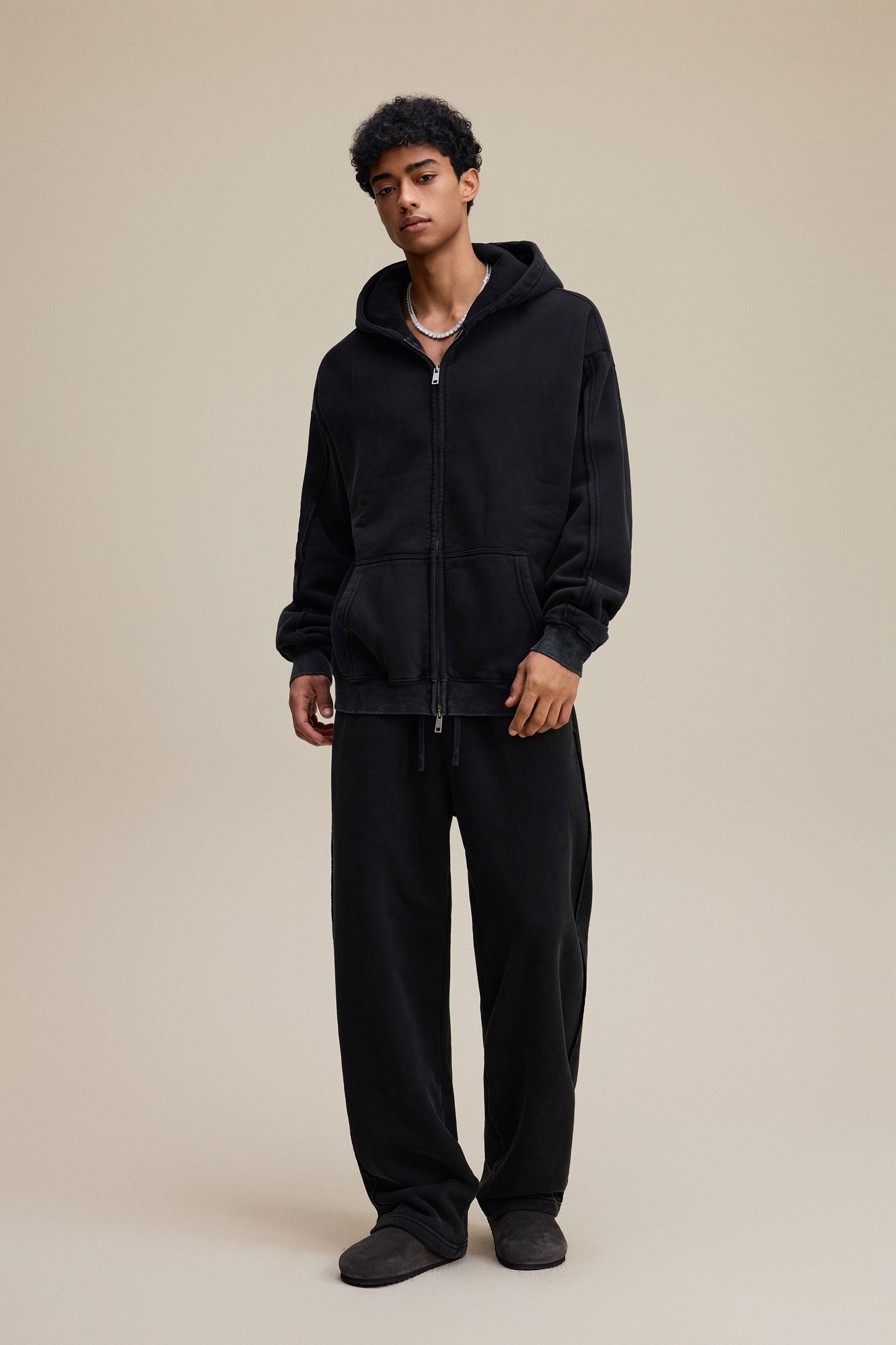 Men's High Quality Sublimation Streetwear Polyester/Cotton Custom Oversized Drop Shoulder Heavyweight Double Zipper Hoodies