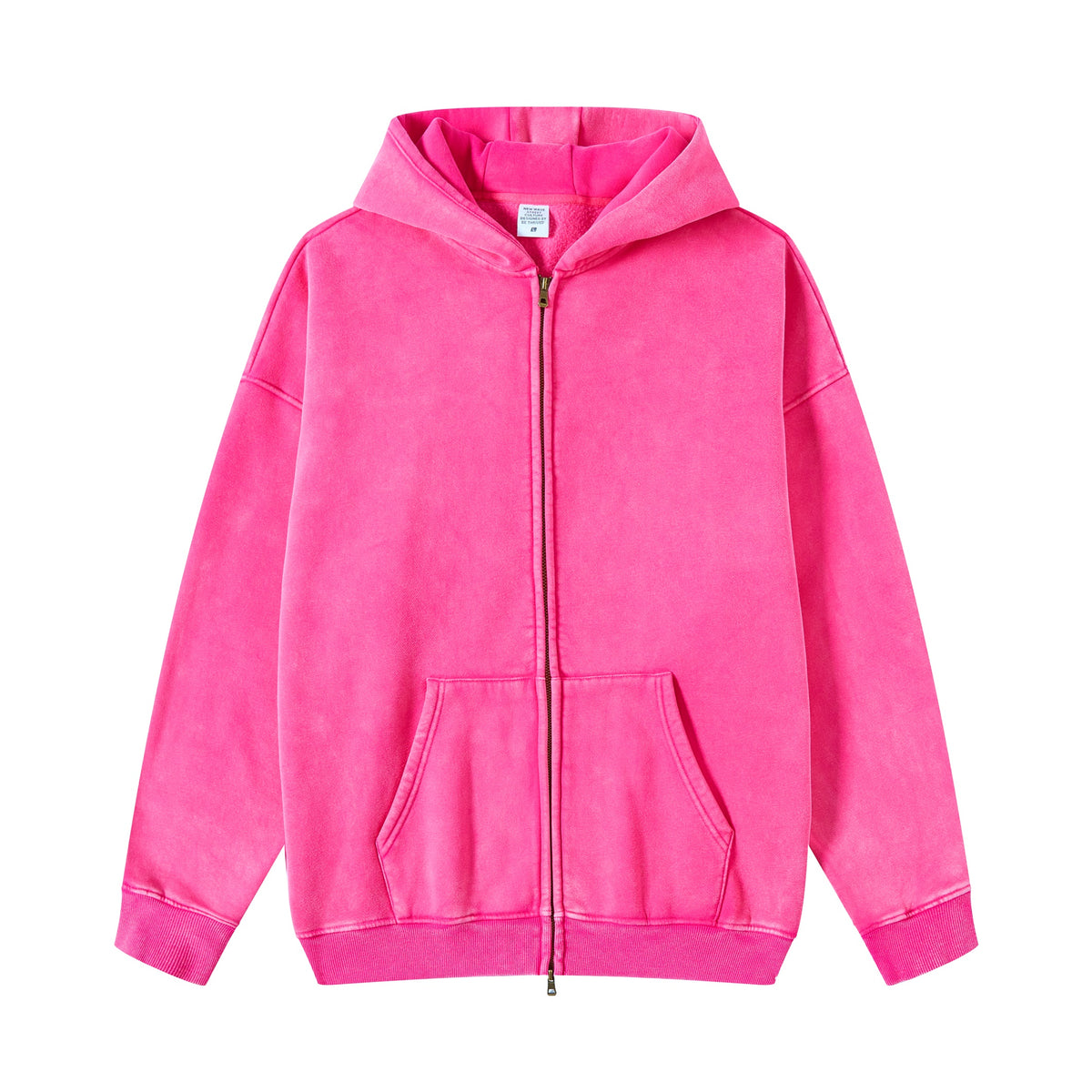 Mens Unisex Oversized Fashion Heavyweight Hoodies Zip up Puff Print Hoodie Washi Dyeing Padded Zipper Hoodless Pullover Hoodies