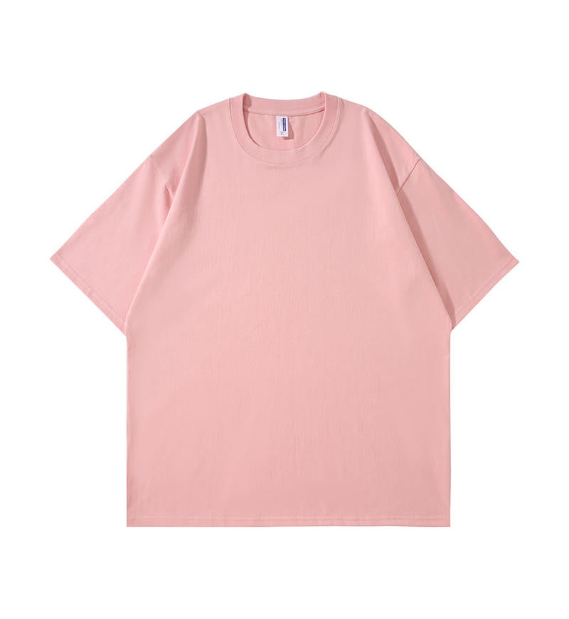 OEM Tshirts Wholesale Streetwear Dropped Shoulder Round Neck T Shirt Plain Tshirts for Printing Simples 100% Cotton Oversize