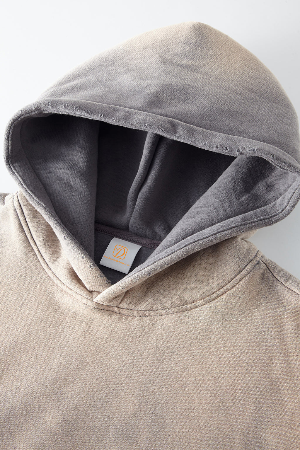 Wholesale Vintage Pullover High Quality Hoodies Men Streetwear Spary-Dye Washed Drop Shoulder Knitted Heavyweight Hoodie