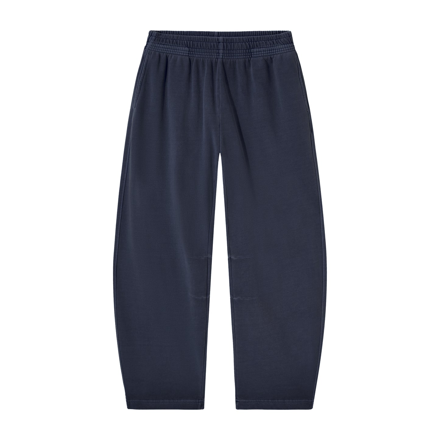Casual Sweatpants Heavy Duty Pure Cotton Curved Cut Pants with a Slanting Opening and Blue Striped Washed Water Resistant