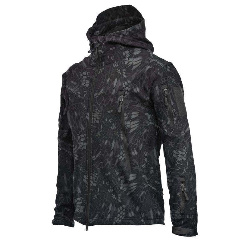 8 Color Sharkskin Soft Shell Hiking Jacket with Camouflage Waterproof and Windproof Warm and Cozy for Mountain Climbing Jacket