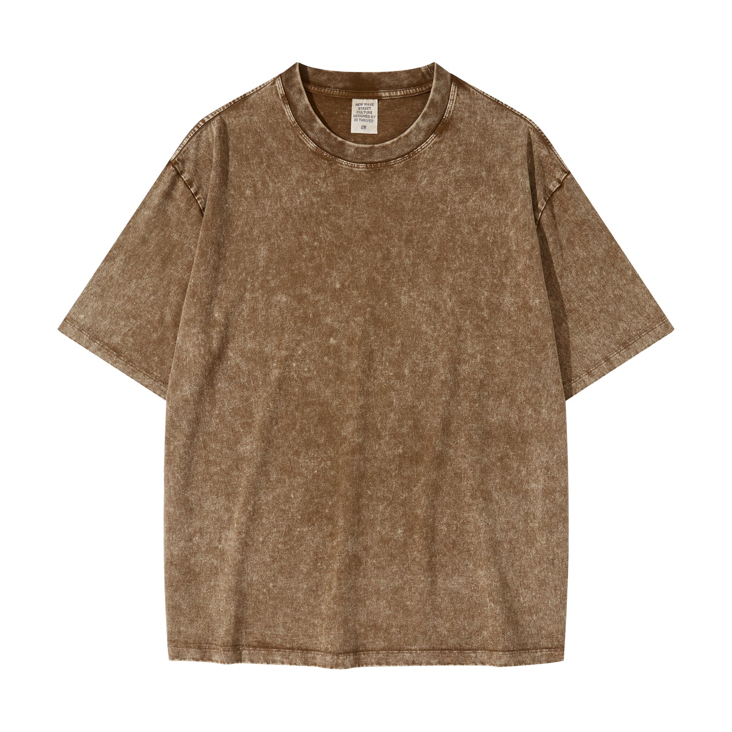Heavyweight Wax Printing Washed High Quality Round Neck Sublimation Heavy Cotton Drop Shoulder Short Sleeve Loose T-Shirts