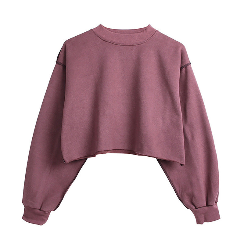 Heavyweight Hoodies Custom Crew Neck Blank Pure Color Sweatshirts High Quality Pullover Custom logo Streetwear Women's Hoodies