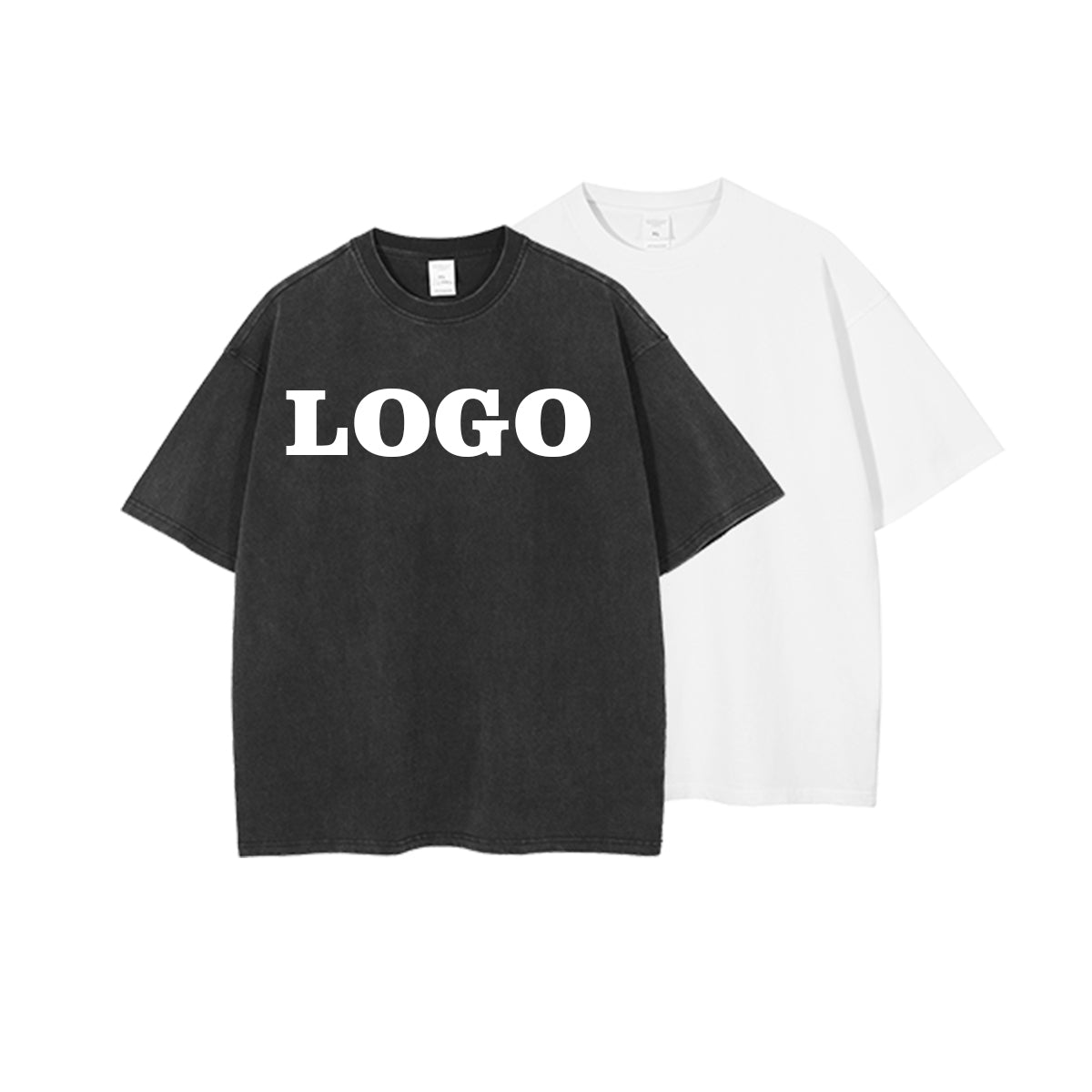 Custom logo Hip Hop Fashion T-shirt High Quality Acid Wash Vintage Heavy Cotton Loose Blank Round Neck T-shirt Wholesale