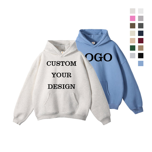 Custom Casual Streetwear Hoodies Blank Heavy Cotton Pure Color Embroidery Fashion High Quality Mens Hoodies and Sweatshirts