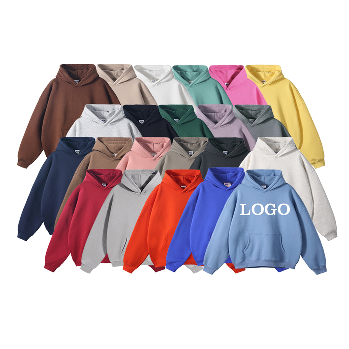 Men's High Quality Hoodies Black Custom logo Puff Printing Fleece Pure Color Streetwear New Fashionable Heavy Cotton Hoodies