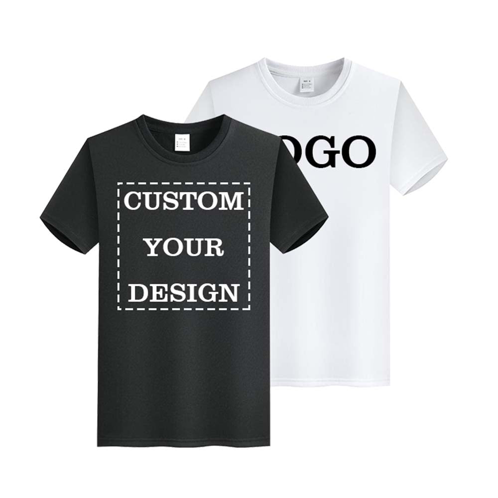 Plus Size Men's t Shirt Custom Puff Printing High Quality Blank Pure Color Regular Fit Unisex High Quality Wholesale t Shirt