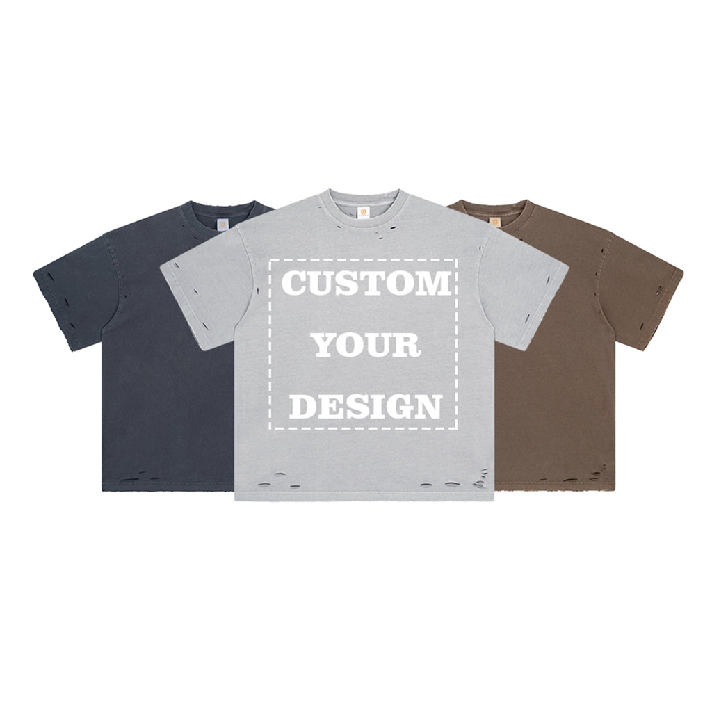 Loose Drop Shoulder t Shirt Custom logo Vintage High Quality 100% Cotton Acid Wash Men's T-shirts Wholesale Screen Print T-shirt