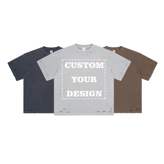 Loose Drop Shoulder t Shirt Custom logo Vintage High Quality 100% Cotton Acid Wash Men's T-shirts Wholesale Screen Print T-shirt