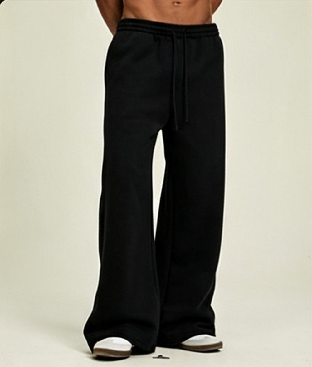 Wholesale Loose Fit Heavyweight Wide Leg Sweatpants for Trendy Brand Autumn Style Men's Casual Sweatpants Lined with Fleece