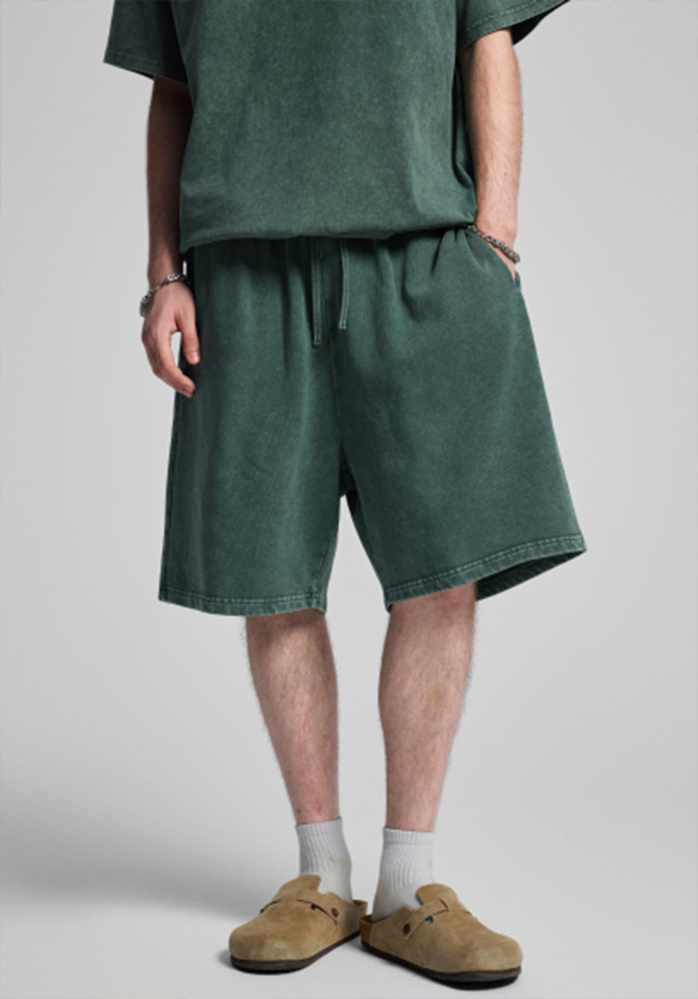 Shorts Manufacture 100% Cotton Washand Spin Horsehead Pattern Retro Style Ripped Style Basic Shorts for Men High Quality