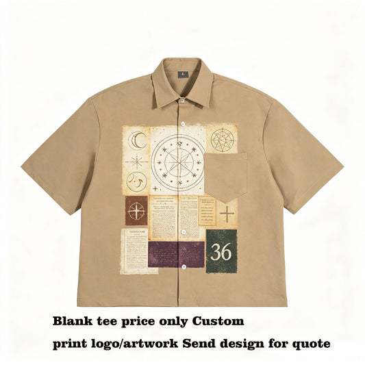 Tshirt Manufacturer 300g Heavyweight Men's Shirt Boxy Short and Wide Workwear Style Short Sleeved Shirt for Men Summer Version