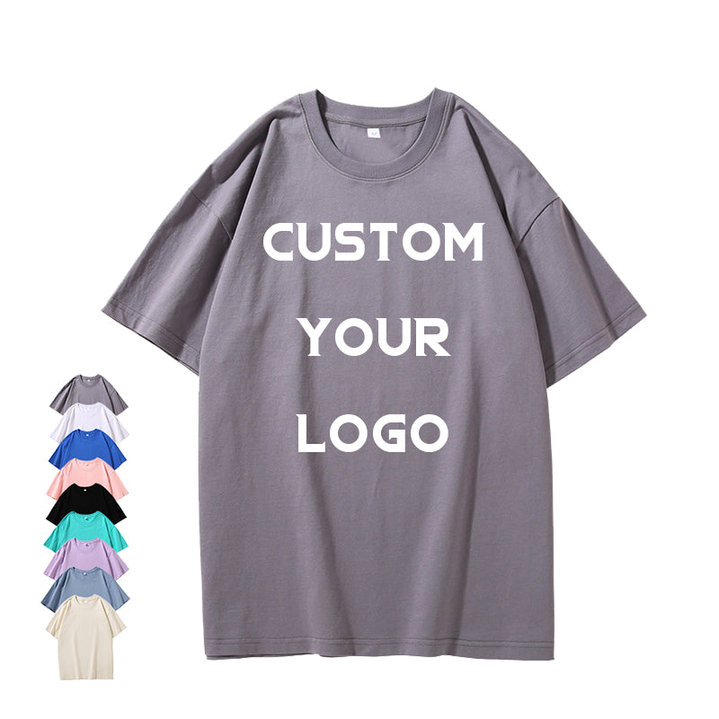Clothing Manufacturer Men's T-shirts Black Custom Distressed Embroidery 100% Cotton High Quality Pure Color Personalized T-shirt