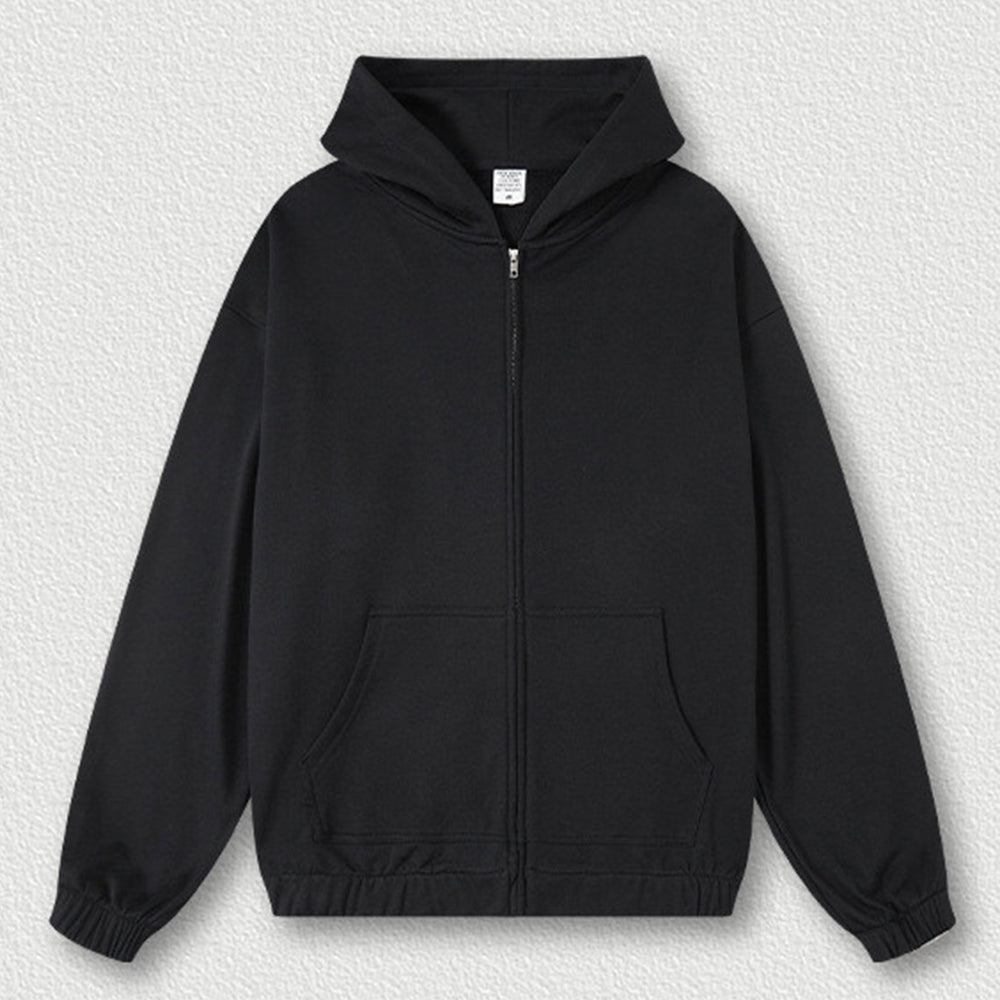 5 Color Oversized Plush Pullover with No Hat Zipper Closure No Collar Brushed Fleece Cuffs and Hem No Stitching Ribbed Design