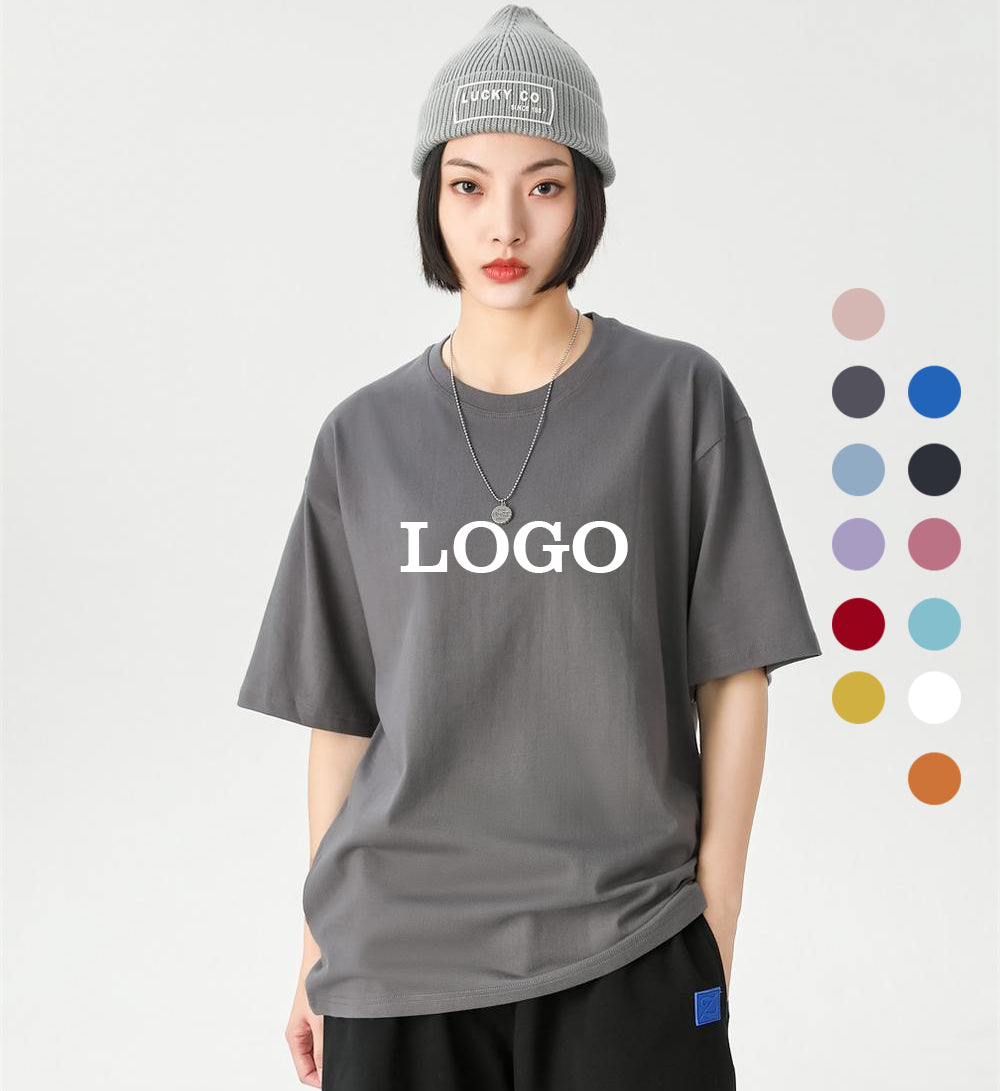 O-neck Casual Tshirt Blank High Quality Heavy Cotton Custom logo Short Sleeve T-shirt Distressed Streetwear Personalized T-shirt