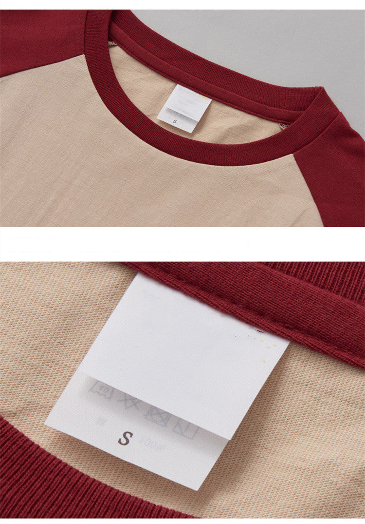 Wholesale Sublimation 100% Cotton Collared Striped Three-quarter Sleeves Round Neck Heavyweight Personalized Screen Print TShirt