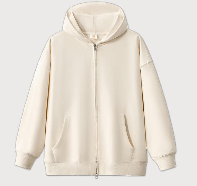 400 Grams Heavy Duty Zipper Lined Hooded Sweater Plain Tshirts for Printing Streetwear American Style Designer High Quality