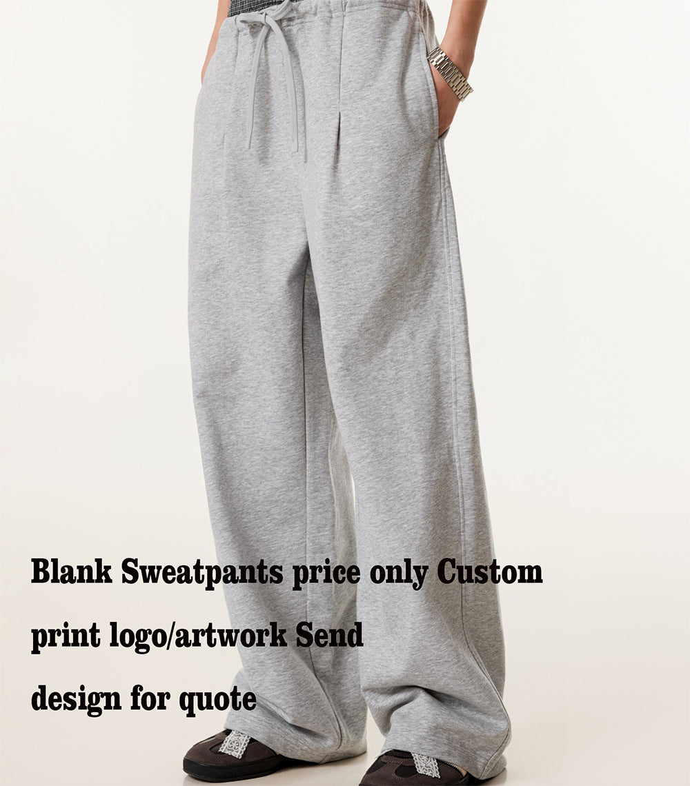 Customized Sweatpants Seamless Double Waistband Wide Leg Jogger Pants Slim Fit Athletic Trousers Men Tshirts High Quality