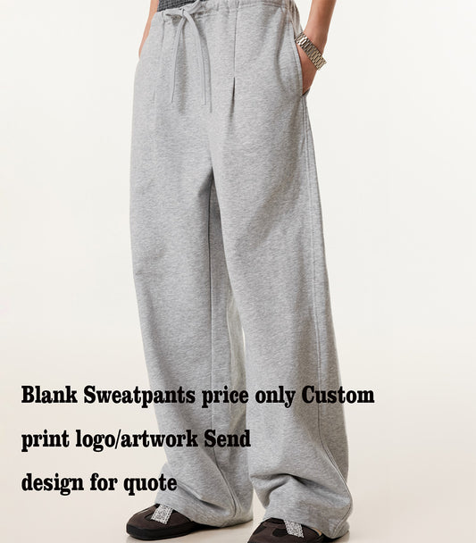 Customized Sweatpants Seamless Double Waistband Wide Leg Jogger Pants Slim Fit Athletic Trousers Men Tshirts High Quality