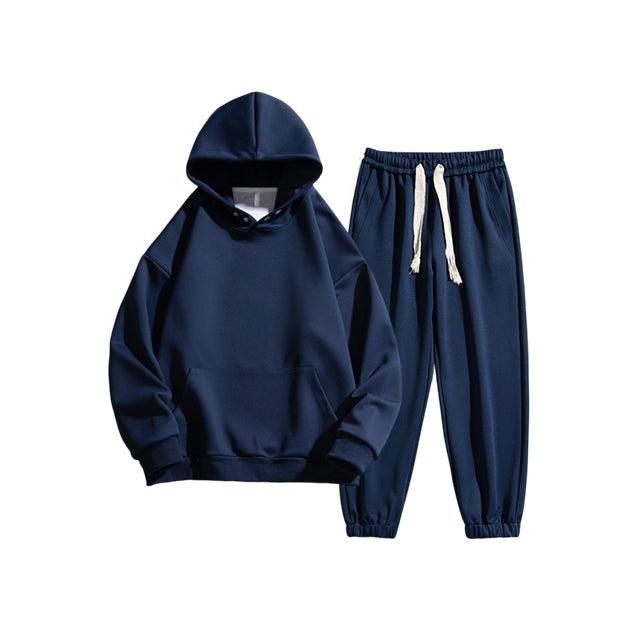 Hot Selling Sweatpants and Hoodie Set Blank Thick Wireless High Quality Custom Puff Printing Pure Color Wholesale Hoodies