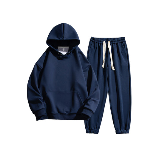 Oversized Streetwear Sweatpants and Hoodie Set Sublimation High Quality Blank Pure Color Drop Shoulder New Design Hoodies