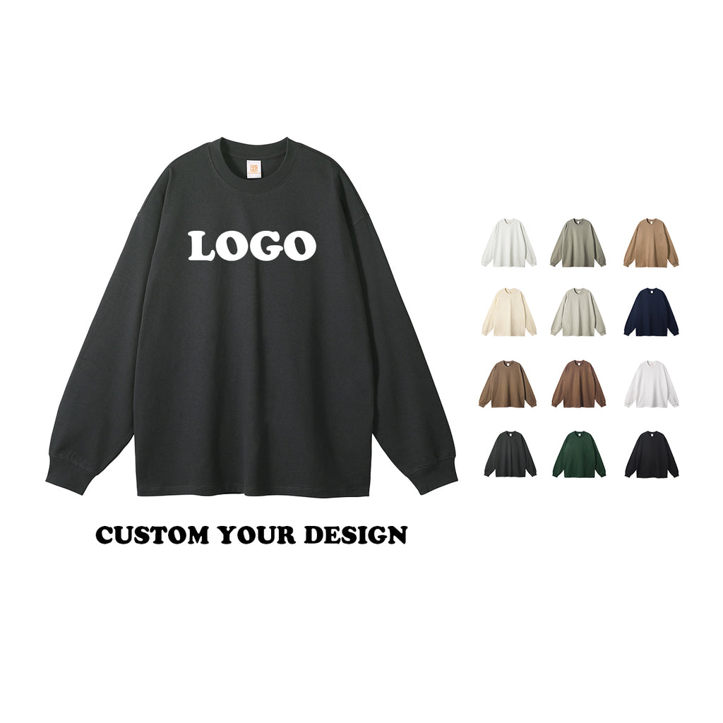 305g Heavyweight Tshirts Multi Color High Quality Blank Custom Puff Printing Roun Neck Heavy Cotton Drop Shoulder T-shirt