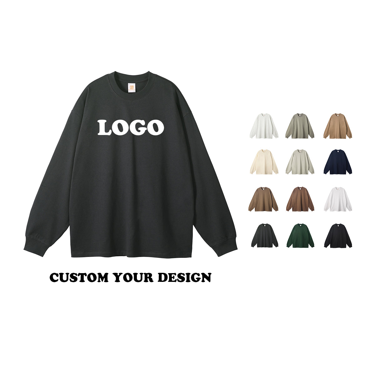 305g Heavyweight Tshirts Multi Color High Quality Blank Custom Puff Printing Roun Neck Heavy Cotton Drop Shoulder T-shirt