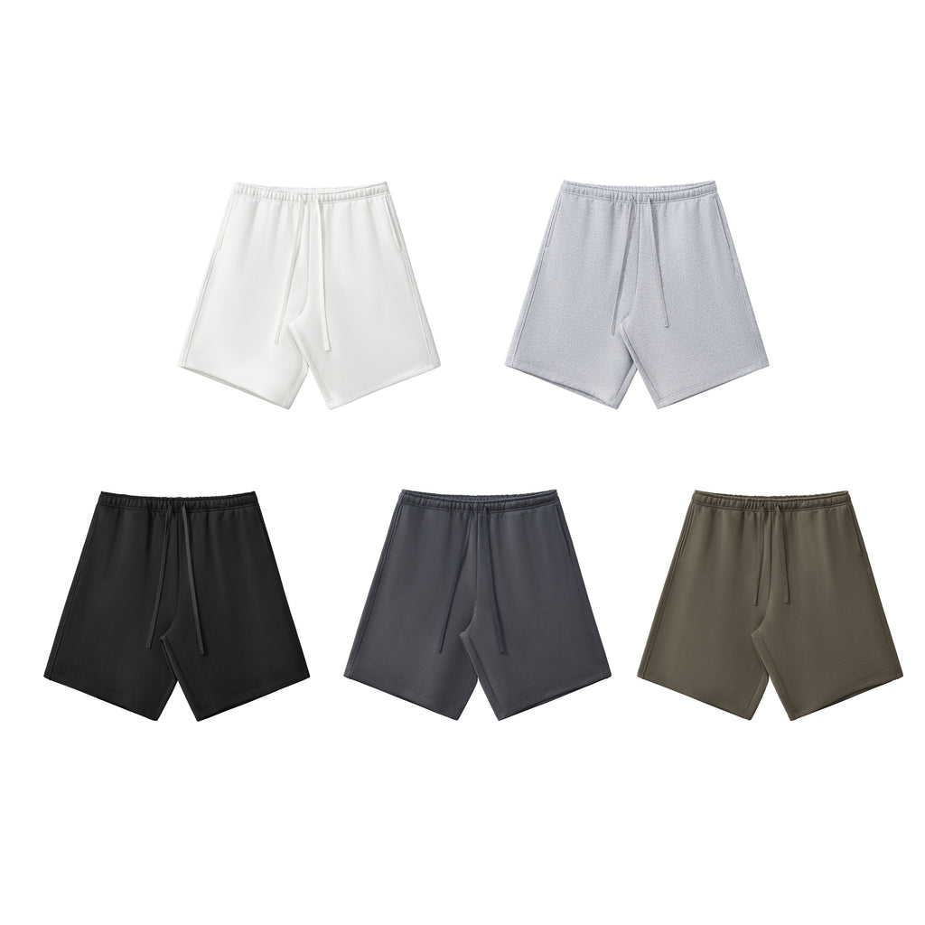 Heavyweight Streetwear Shorts Custom Casual Drawstring High Quality Fleece Fashion Design Distressed Embroidery Men's Shorts
