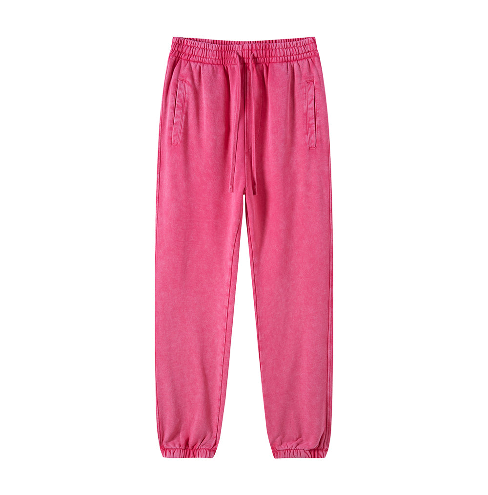 Fall and Winter Style 100 Cotton Blanc Belted Wax Dyed Distressed Long Sweatpants Heavy Duty Free Sample Sweatpants Design