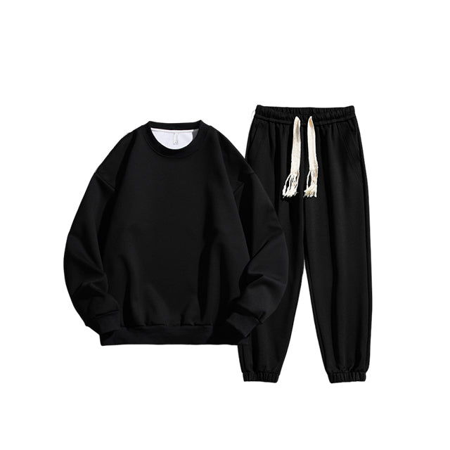 Oversized Streetwear Sweatpants and Hoodie Set Custom Distressed Embroidery High Quality Crewneck Wholesale Hoodies Suit