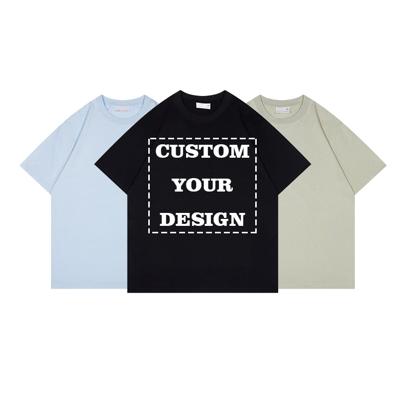 Casual Short Sleeve Men's T-shirts High Quality Pure Color Blank Round Neck Heavy Cotton  Customized Oversized Designer T-shirt