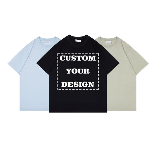 Casual Short Sleeve Men's T-shirts High Quality Pure Color Blank Round Neck Heavy Cotton  Customized Oversized Designer T-shirt