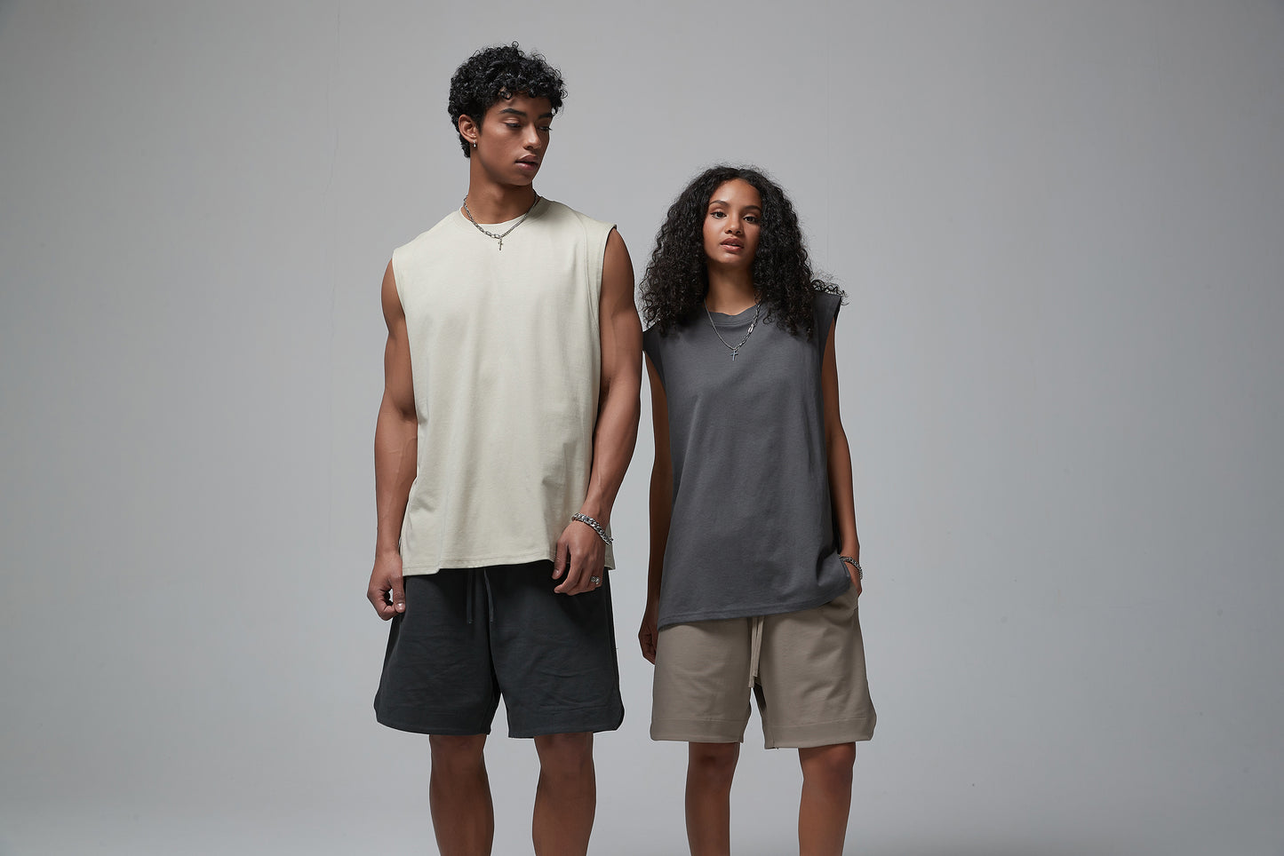 Wholesale 100% Cotton Quick-drying Vest Sport Custom logo Blank Heavyweight Sleeveless Streetwear Puff Print Design T Shirt
