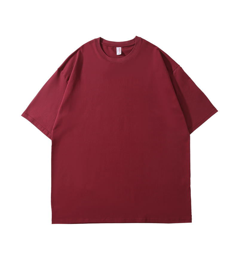Wholesale Summer 9 Color Cotton Dropped Shoulder Round Neck T Shirt Eco-friendly Oversize Unisex High Quality Customized