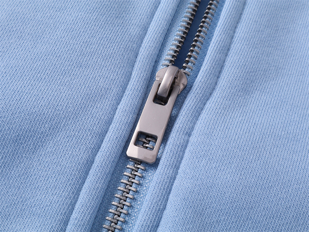 Wholesale Hoodies Heavyweight  Drop Shoulder Fleece High Quality Unisex Blank Full Face Zip Hoodie