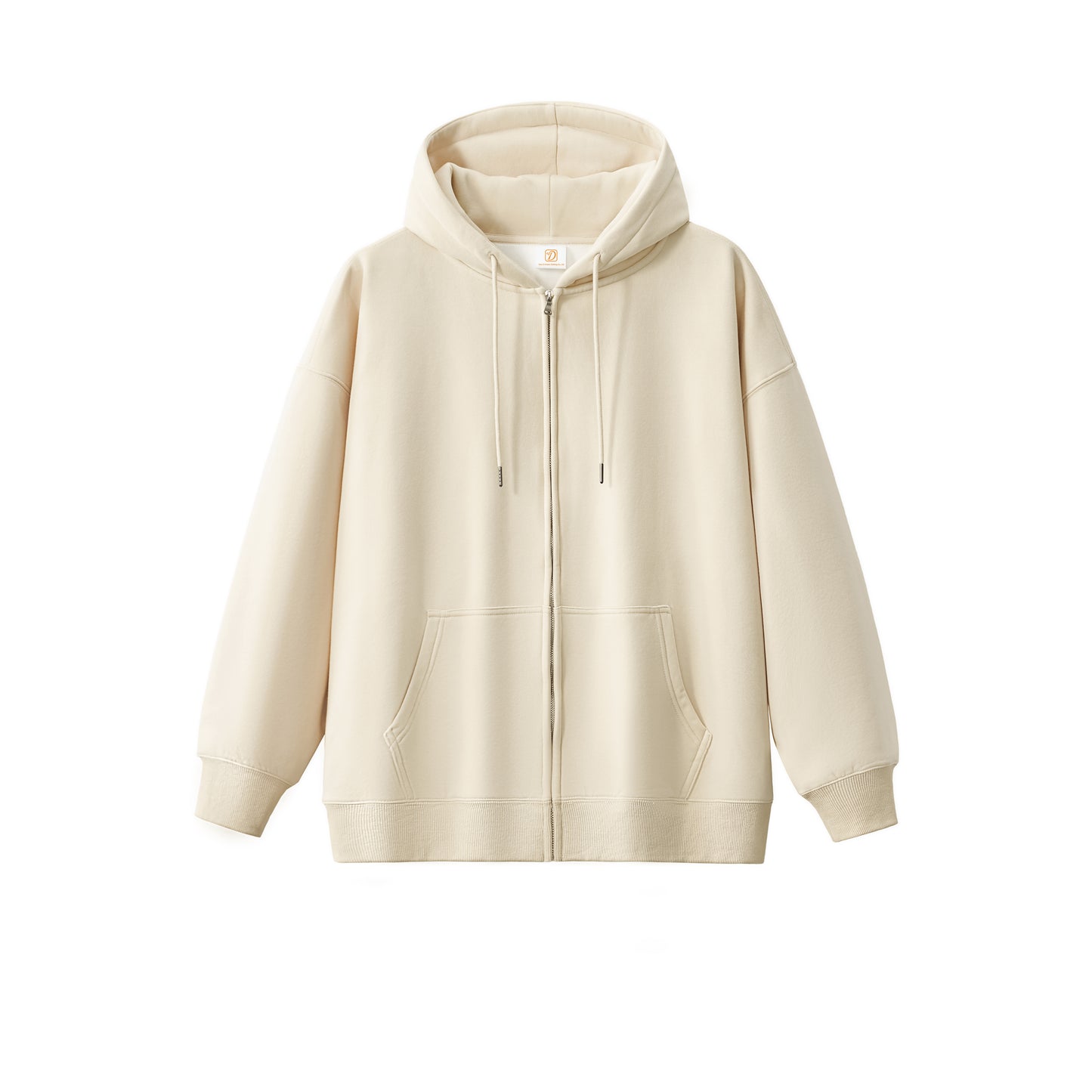 Wholesale High Quality Custom Zip up Fleece High Quality Loose Drop Shoulder Puff Printing Unisex Oversized Blank Hoodie