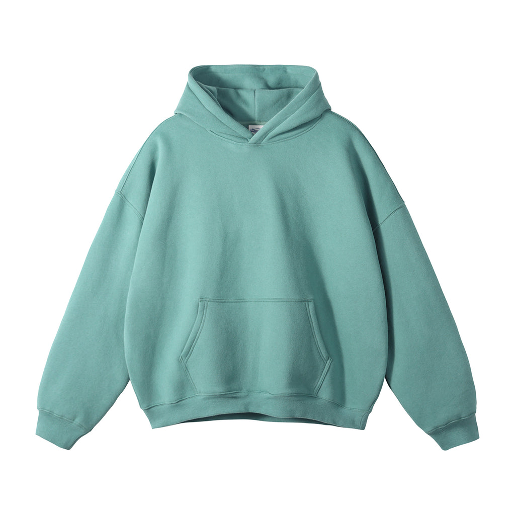 Custom 100% Cotton Fleece Hoodies  High Quality Wireless Drop Shoulder Blank Pullover Distressed Streetwear Heavyweight Hoodie
