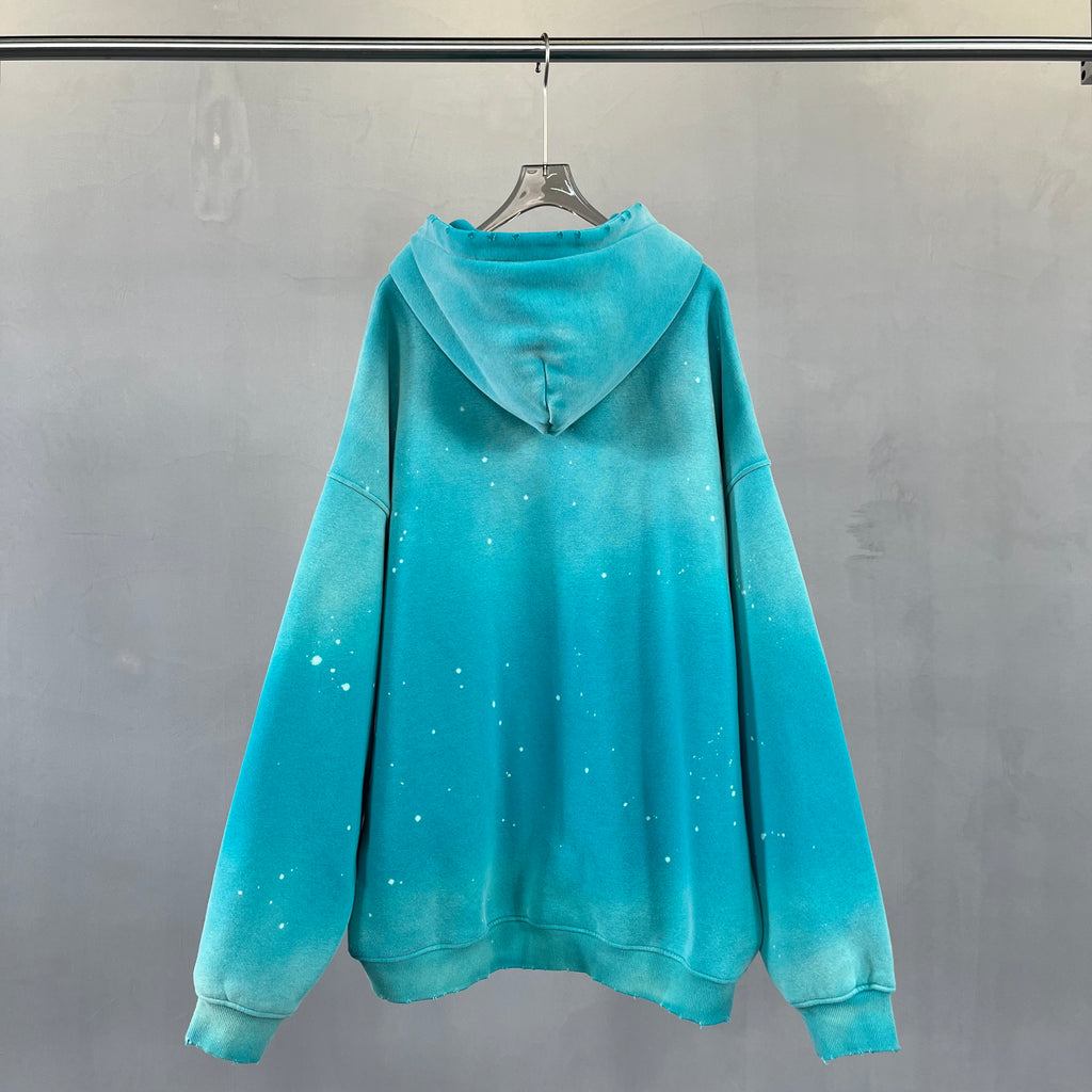Manufacturer Sweatwear High Unisex Street Pullover Custom Vintage Washed Broken Fleece Heavyweight Wholesale Print Hoodie