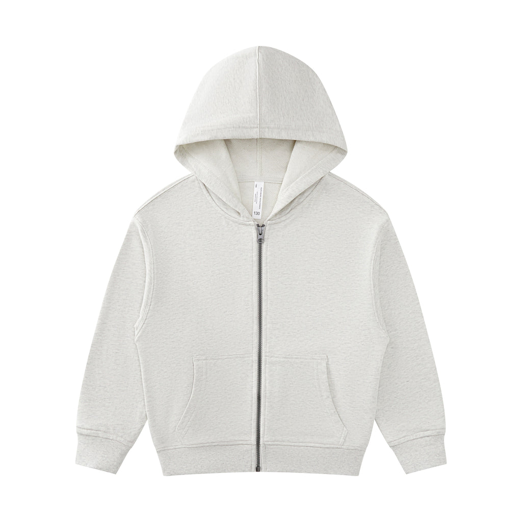 Children's Hoodies Sublimation 100% Cotton Heavyweight Blank Full Zip French Terry High Quality Streetwear Kids Hoodies