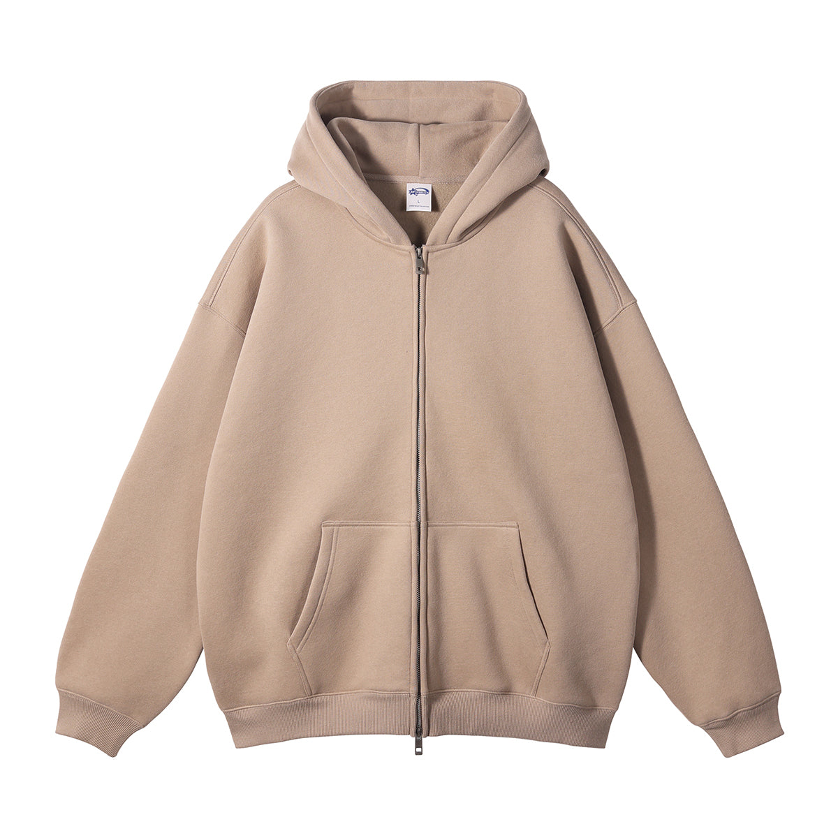 Customized 14 Color Fleece Pullover with No Hood Zipper at the Shoulder Drop Shoulder Design Made of 100% Cotton American Style