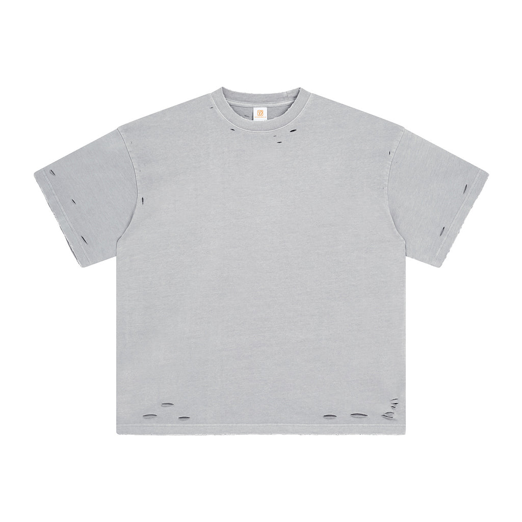 Custom Men's T-shirts 100% Cotton Drop Shoulder Loose Vintage Broken Streetwear Acid Wash Fashion t Shirt for Men High Quality