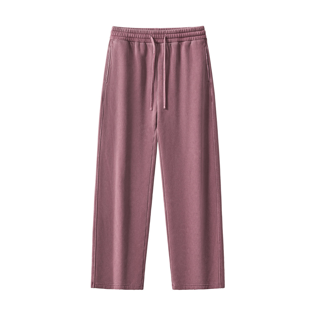 Men's Pants Customized Heavyweight Streetwear New Wash Pure Color Loose Drawstring High Quality Wholesale Sweatpants