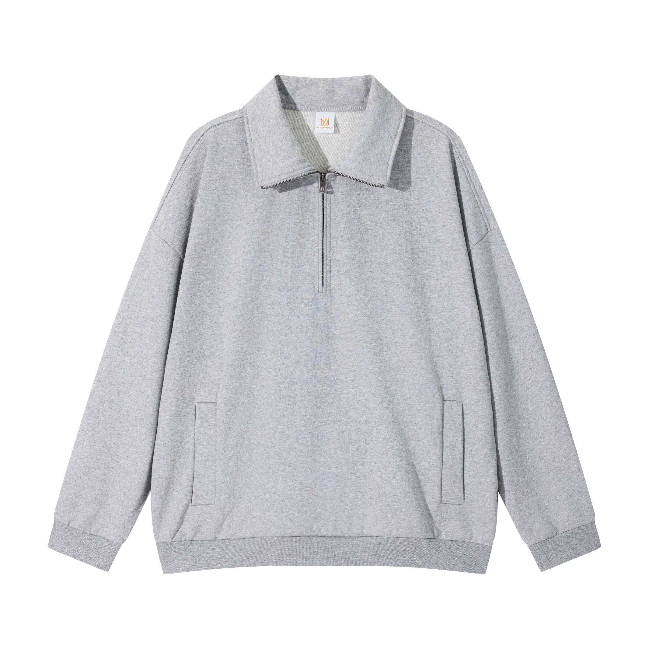 Stand Collar Custom Terry High Quality Blank Half Zipper Distressed Puff Print Streetwear Oversized High Quality Hoodies