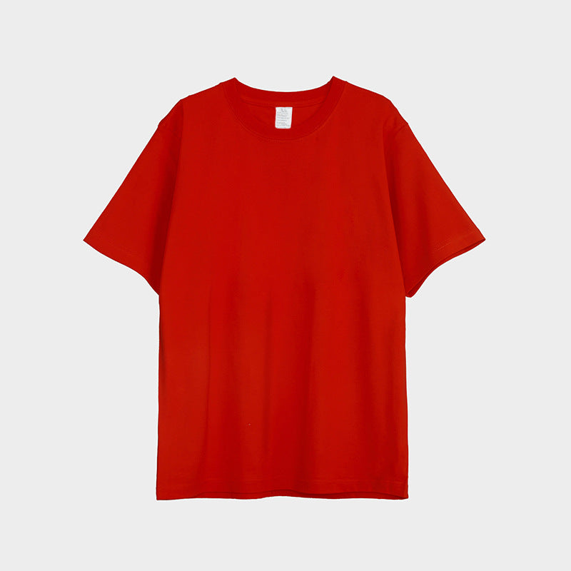 Unisex 25 Color Pure Cotton Loose and Seamless T-shirt Custom logo Manufacturer Plain Oversized High Quality American Style