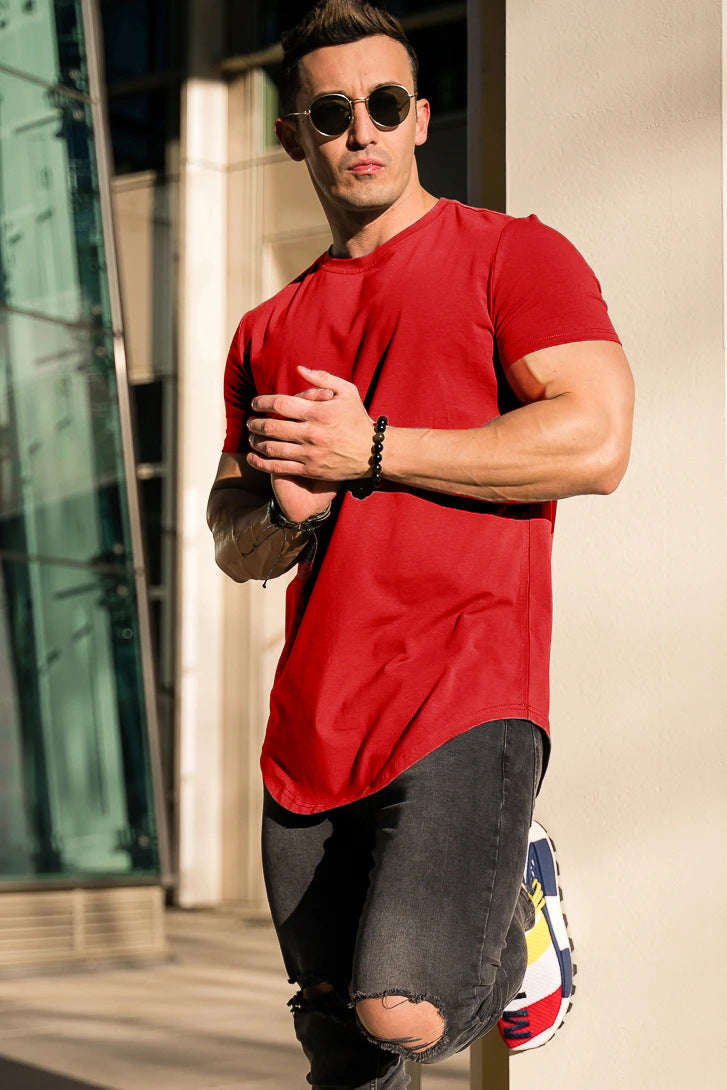 Wholesale Men t Shirt High Quality 11 Color Curved Hemmed Short-sleeved Shirt Printing Custom Personalized t Shirt Design