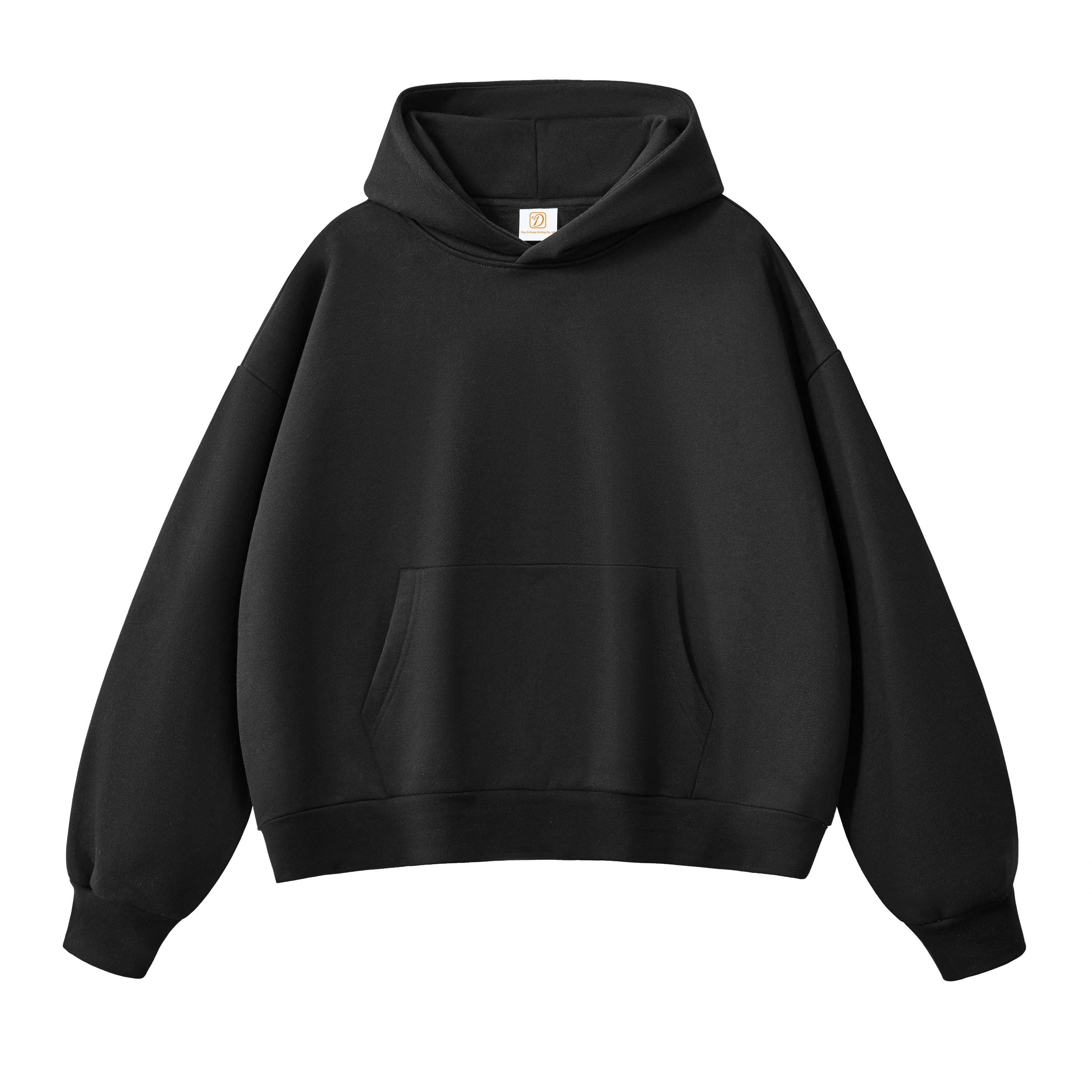 500G Heavyweight Streetwear Drop Shoulder High Quality Blank Pullover Fleece Custom Embroidered Dtf Transfers for t Hoodies
